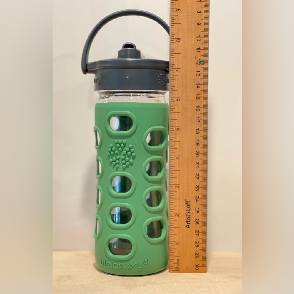 Lifefactory 12 oz. Glass Water Bottle with Silicone Sleeve and Flip Cap